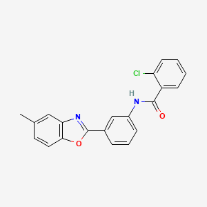 2-chloro-N-[3-(5-methyl-1,3-benzoxazol-2-yl)phenyl]benzamide