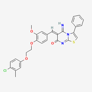 (6Z)-6-{4-[2-(4-chloro-3-methylphenoxy)ethoxy]-3-methoxybenzylidene}-5-imino-3-phenyl-5,6-dihydro-7H-[1,3]thiazolo[3,2-a]pyrimidin-7-one