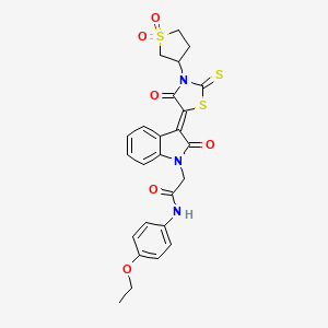 2-{(3Z)-3-[3-(1,1-dioxidotetrahydrothiophen-3-yl)-4-oxo-2-thioxo-1,3-thiazolidin-5-ylidene]-2-oxo-2,3-dihydro-1H-indol-1-yl}-N-(4-ethoxyphenyl)acetamide