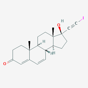 molecular formula C21H25IO2 B116287 17-(2-Iodoethynyl)androsta-4,6-dien-17-ol-3-one CAS No. 145430-54-2