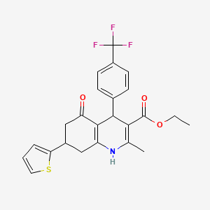 Ethyl 2-methyl-5-oxo-7-(thiophen-2-yl)-4-[4-(trifluoromethyl)phenyl]-1,4,5,6,7,8-hexahydroquinoline-3-carboxylate