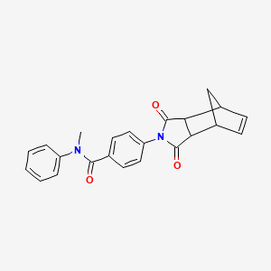 molecular formula C23H20N2O3 B11628721 4-(1,3-dioxo-1,3,3a,4,7,7a-hexahydro-2H-4,7-methanoisoindol-2-yl)-N-methyl-N-phenylbenzamide 