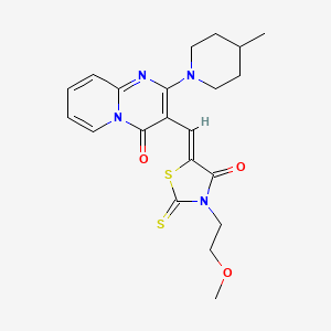 3-{(Z)-[3-(2-methoxyethyl)-4-oxo-2-thioxo-1,3-thiazolidin-5-ylidene]methyl}-2-(4-methylpiperidin-1-yl)-4H-pyrido[1,2-a]pyrimidin-4-one