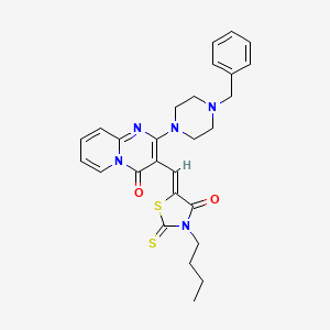 2-(4-benzylpiperazin-1-yl)-3-[(Z)-(3-butyl-4-oxo-2-thioxo-1,3-thiazolidin-5-ylidene)methyl]-4H-pyrido[1,2-a]pyrimidin-4-one