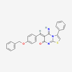 (6Z)-6-[4-(benzyloxy)benzylidene]-5-imino-3-phenyl-5,6-dihydro-7H-[1,3]thiazolo[3,2-a]pyrimidin-7-one