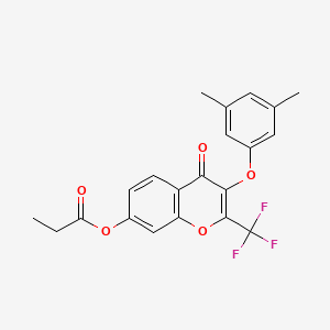 3-(3,5-dimethylphenoxy)-4-oxo-2-(trifluoromethyl)-4H-chromen-7-yl propanoate