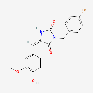 (5E)-3-[(4-bromophenyl)methyl]-5-[(4-hydroxy-3-methoxyphenyl)methylidene]imidazolidine-2,4-dione