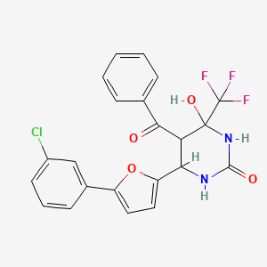 5-Benzoyl-6-[5-(3-chlorophenyl)furan-2-yl]-4-hydroxy-4-(trifluoromethyl)-1,3-diazinan-2-one