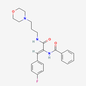 molecular formula C23H26FN3O3 B11628799 (2Z)-3-(4-fluorophenyl)-N-[3-(morpholin-4-yl)propyl]-2-(phenylformamido)prop-2-enamide 