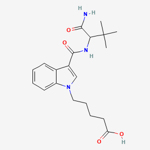molecular formula C20H27N3O4 B1162880 5-(3-((1-amino-3,3-dimethyl-1-oxobutan-2-yl)carbamoyl)-1H-indol-1-yl)pentanoicacid 