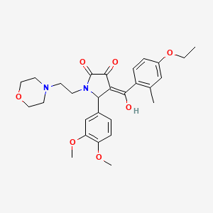 molecular formula C28H34N2O7 B11628802 5-(3,4-dimethoxyphenyl)-4-[(4-ethoxy-2-methylphenyl)carbonyl]-3-hydroxy-1-[2-(morpholin-4-yl)ethyl]-1,5-dihydro-2H-pyrrol-2-one 