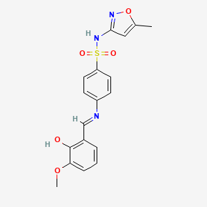 4-{[(E)-(2-hydroxy-3-methoxyphenyl)methylidene]amino}-N-(5-methyl-1,2-oxazol-3-yl)benzenesulfonamide