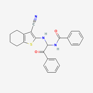 N-{1-[(3-cyano-4,5,6,7-tetrahydro-1-benzothiophen-2-yl)amino]-2-oxo-2-phenylethyl}benzamide