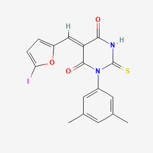 (5Z)-1-(3,5-dimethylphenyl)-5-[(5-iodofuran-2-yl)methylidene]-2-sulfanylidene-1,3-diazinane-4,6-dione