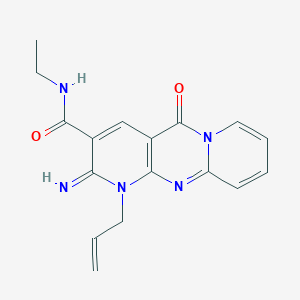 N-ethyl-6-imino-2-oxo-7-prop-2-enyl-1,7,9-triazatricyclo[8.4.0.03,8]tetradeca-3(8),4,9,11,13-pentaene-5-carboxamide