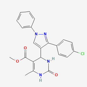 methyl 4-[3-(4-chlorophenyl)-1-phenyl-1H-pyrazol-4-yl]-6-methyl-2-oxo-1,2,3,4-tetrahydropyrimidine-5-carboxylate