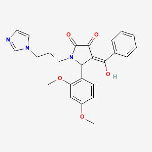 molecular formula C25H25N3O5 B11628892 5-(2,4-dimethoxyphenyl)-3-hydroxy-1-[3-(1H-imidazol-1-yl)propyl]-4-(phenylcarbonyl)-1,5-dihydro-2H-pyrrol-2-one 