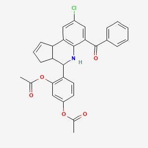 4-[8-chloro-6-(phenylcarbonyl)-3a,4,5,9b-tetrahydro-3H-cyclopenta[c]quinolin-4-yl]benzene-1,3-diyl diacetate