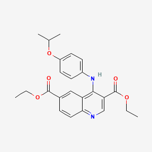 Diethyl 4-{[4-(propan-2-yloxy)phenyl]amino}quinoline-3,6-dicarboxylate