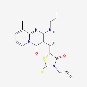 9-methyl-3-{(Z)-[4-oxo-3-(prop-2-en-1-yl)-2-thioxo-1,3-thiazolidin-5-ylidene]methyl}-2-(propylamino)-4H-pyrido[1,2-a]pyrimidin-4-one