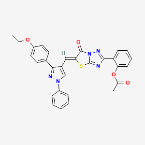 2-[(5Z)-5-{[3-(4-ethoxyphenyl)-1-phenyl-1H-pyrazol-4-yl]methylidene}-6-oxo-5,6-dihydro[1,3]thiazolo[3,2-b][1,2,4]triazol-2-yl]phenyl acetate