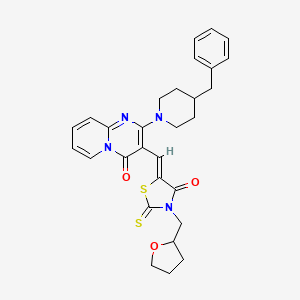 2-(4-benzyl-1-piperidinyl)-3-{(Z)-[4-oxo-3-(tetrahydro-2-furanylmethyl)-2-thioxo-1,3-thiazolidin-5-ylidene]methyl}-4H-pyrido[1,2-a]pyrimidin-4-one