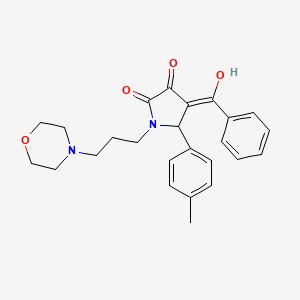 molecular formula C25H28N2O4 B11629026 4-Benzoyl-3-hydroxy-5-(4-methylphenyl)-1-[3-(4-morpholinyl)propyl]-1,5-dihydro-2H-pyrrol-2-one CAS No. 381692-02-0