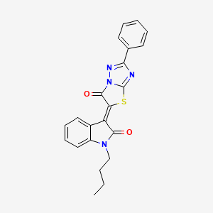 (3Z)-1-butyl-3-(6-oxo-2-phenyl[1,3]thiazolo[3,2-b][1,2,4]triazol-5(6H)-ylidene)-1,3-dihydro-2H-indol-2-one