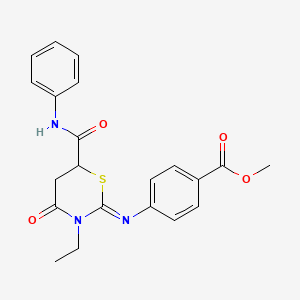 methyl 4-{[(2Z)-3-ethyl-4-oxo-6-(phenylcarbamoyl)-1,3-thiazinan-2-ylidene]amino}benzoate