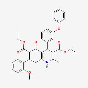 Diethyl 7-(2-methoxyphenyl)-2-methyl-5-oxo-4-(3-phenoxyphenyl)-1,4,5,6,7,8-hexahydro-3,6-quinolinedicarboxylate