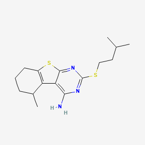 molecular formula C16H23N3S2 B11629046 5-Methyl-2-[(3-methylbutyl)sulfanyl]-5,6,7,8-tetrahydro[1]benzothieno[2,3-d]pyrimidin-4-amine 