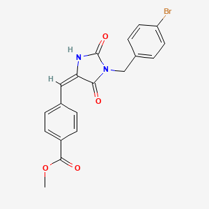 molecular formula C19H15BrN2O4 B11629054 methyl 4-{(E)-[1-(4-bromobenzyl)-2,5-dioxoimidazolidin-4-ylidene]methyl}benzoate 