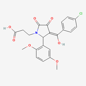 3-[(3E)-3-[(4-chlorophenyl)(hydroxy)methylidene]-2-(2,5-dimethoxyphenyl)-4,5-dioxopyrrolidin-1-yl]propanoic acid