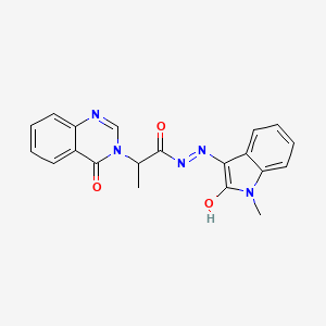 N'-[(3Z)-1-methyl-2-oxo-1,2-dihydro-3H-indol-3-ylidene]-2-(4-oxoquinazolin-3(4H)-yl)propanehydrazide