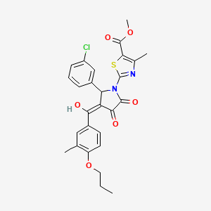 methyl 2-{2-(3-chlorophenyl)-4-hydroxy-3-[(3-methyl-4-propoxyphenyl)carbonyl]-5-oxo-2,5-dihydro-1H-pyrrol-1-yl}-4-methyl-1,3-thiazole-5-carboxylate