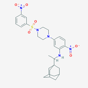 2-nitro-5-{4-[(3-nitrophenyl)sulfonyl]piperazin-1-yl}-N-[1-(tricyclo[3.3.1.1~3,7~]dec-1-yl)ethyl]aniline