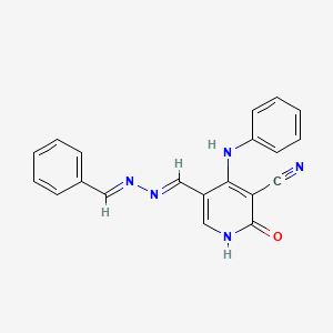 5-{(E)-[(2E)-benzylidenehydrazinylidene]methyl}-2-oxo-4-(phenylamino)-1,2-dihydropyridine-3-carbonitrile