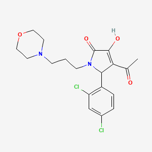 molecular formula C19H22Cl2N2O4 B11629168 (4Z)-5-(2,4-dichlorophenyl)-4-(1-hydroxyethylidene)-1-[3-(morpholin-4-yl)propyl]pyrrolidine-2,3-dione 