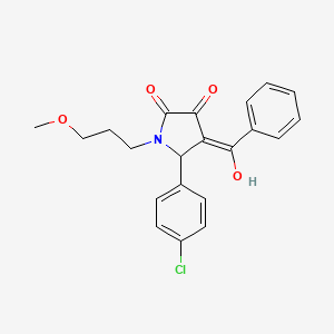 molecular formula C21H20ClNO4 B11629186 4-benzoyl-5-(4-chlorophenyl)-3-hydroxy-1-(3-methoxypropyl)-2,5-dihydro-1H-pyrrol-2-one 