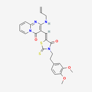 2-(allylamino)-3-((Z)-{3-[2-(3,4-dimethoxyphenyl)ethyl]-4-oxo-2-thioxo-1,3-thiazolidin-5-ylidene}methyl)-4H-pyrido[1,2-a]pyrimidin-4-one