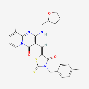 9-Methyl-3-{(Z)-[3-(4-methylbenzyl)-4-oxo-2-thioxo-1,3-thiazolidin-5-ylidene]methyl}-2-[(tetrahydro-2-furanylmethyl)amino]-4H-pyrido[1,2-A]pyrimidin-4-one