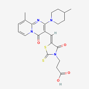 3-((5Z)-5-{[9-Methyl-2-(4-methyl-1-piperidinyl)-4-oxo-4H-pyrido[1,2-A]pyrimidin-3-YL]methylene}-4-oxo-2-thioxo-1,3-thiazolidin-3-YL)propanoic acid