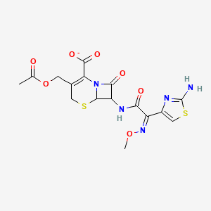 3-[(Acetyloxy)methyl]-7-[(2Z)-2-(2-amino-1,3-thiazol-4-YL)-2-(methoxyimino)acetamido]-8-oxo-5-thia-1-azabicyclo[4.2.0]oct-2-ene-2-carboxylate