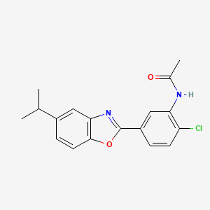 molecular formula C18H17ClN2O2 B11629237 N-{2-chloro-5-[5-(propan-2-yl)-1,3-benzoxazol-2-yl]phenyl}acetamide 