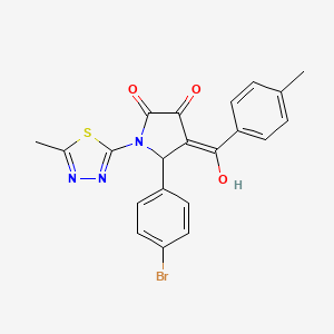 molecular formula C21H16BrN3O3S B11629242 5-(4-bromophenyl)-3-hydroxy-4-[(4-methylphenyl)carbonyl]-1-(5-methyl-1,3,4-thiadiazol-2-yl)-1,5-dihydro-2H-pyrrol-2-one 