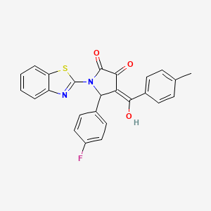 (E)-[1-(1,3-benzothiazol-3-ium-2-yl)-2-(4-fluorophenyl)-4,5-dioxopyrrolidin-3-ylidene](4-methylphenyl)methanolate