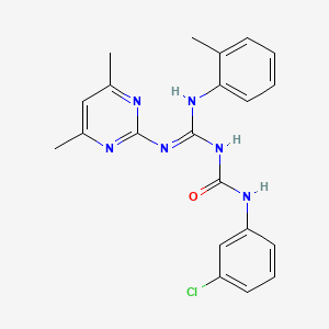 1-(3-Chlorophenyl)-3-[(Z)-[(4,6-dimethylpyrimidin-2-YL)amino][(2-methylphenyl)amino]methylidene]urea