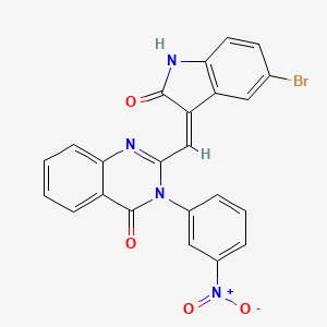 2-[(Z)-(5-bromo-2-oxo-1,2-dihydro-3H-indol-3-ylidene)methyl]-3-(3-nitrophenyl)quinazolin-4(3H)-one