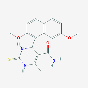 molecular formula C18H19N3O3S B11629304 4-(2,7-Dimethoxynaphthalen-1-yl)-6-methyl-2-thioxo-1,2,3,4-tetrahydropyrimidine-5-carboxamide 