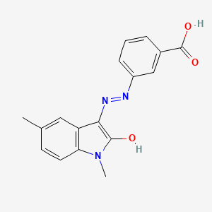 molecular formula C17H15N3O3 B11629334 3-[(2Z)-2-(1,5-dimethyl-2-oxoindol-3-ylidene)hydrazinyl]benzoic acid 